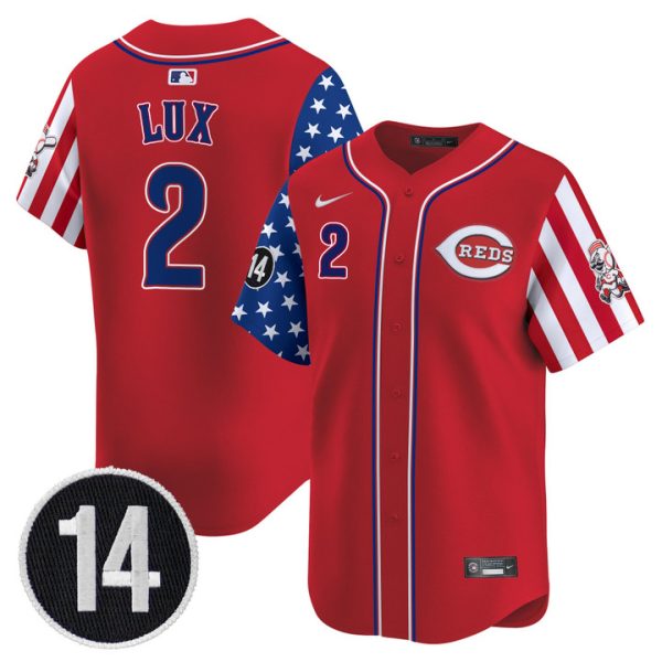 Cincinnati Reds 2025 Independence Day Vapor Premier Limited Jersey - Pete Rose Patch Stitched Red Gavin Lux