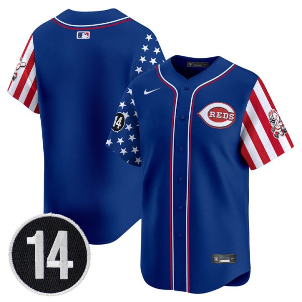 Cincinnati Reds 2025 Independence Day Vapor Premier Limited Jersey - Pete Rose Patch Stitched Royal Team