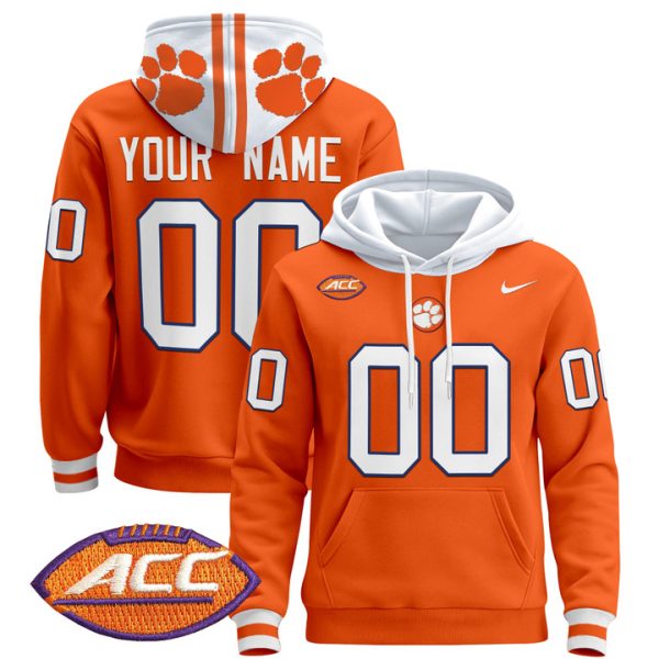 Clemson Tigers 2024 Custom Pullover Stitched Hoodie - Orange