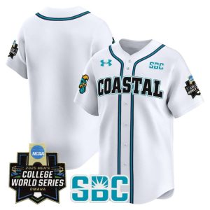 Coastal Carolina Chanticleers 2025 World Series Vapor Premier Limited Jersey Stitched White Team