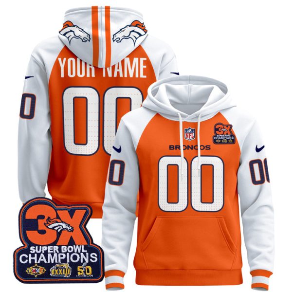 Denver Broncos 2024 Custom Pullover Stitched Hoodie - Orange Alternate