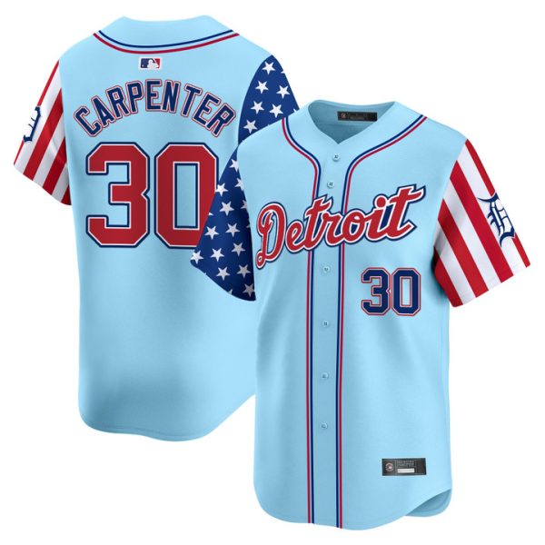 Detroit Tigers 2025 Independence Day Vapor Premier Limited Jersey Stitched Blue Kerry Carpenter