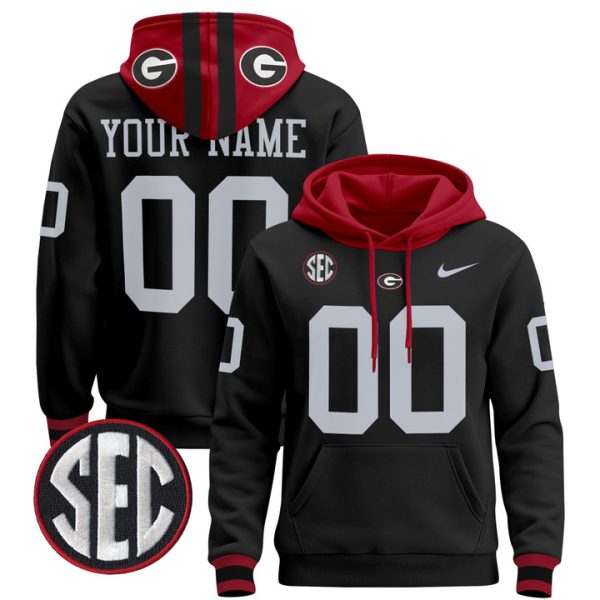 Georgia Bulldogs 2024 Custom Pullover Stitched Hoodie - Black