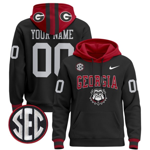 Georgia Bulldogs 2024 Custom Pullover Stitched Hoodie - Black