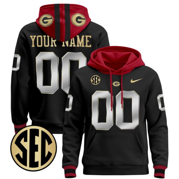 Georgia Bulldogs 2024 Custom Pullover Stitched Hoodie - Black Limited