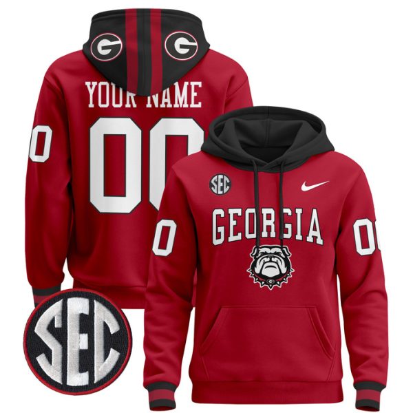 Georgia Bulldogs 2024 Custom Pullover Stitched Hoodie - Red