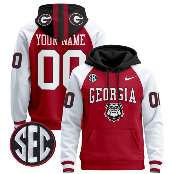 Georgia Bulldogs 2024 Custom Pullover Stitched Hoodie - Red Alternate