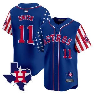 Houston Astros 2025 Independence Day Vapor Premier Limited Jersey Stitched Royal Cam Smith