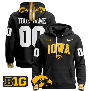 Iowa Hawkeyes 2024 Custom Pullover Stitched Hoodie - Black
