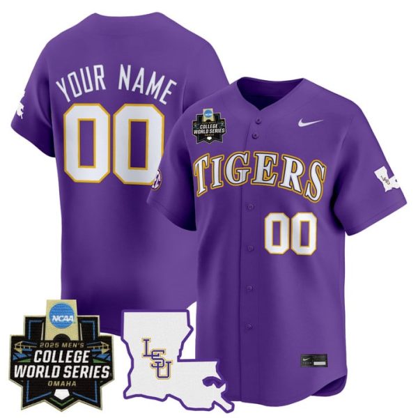 LSU Tigers 2025 World Series Vapor Premier Limited Custom Jersey Stitched Purple