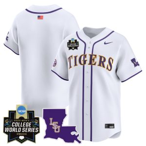LSU Tigers 2025 World Series Vapor Premier Limited Jersey Stitched White Team