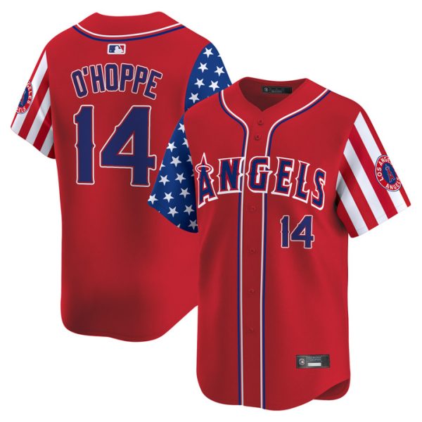 Los Angeles Angels 2025 Independence Day Vapor Premier Limited Jersey Stitched Red Logan O'Hoppe