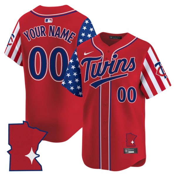 Minnesota Twins 2025 Independence Day Vapor Premier Limited Custom Jersey Stitched Red