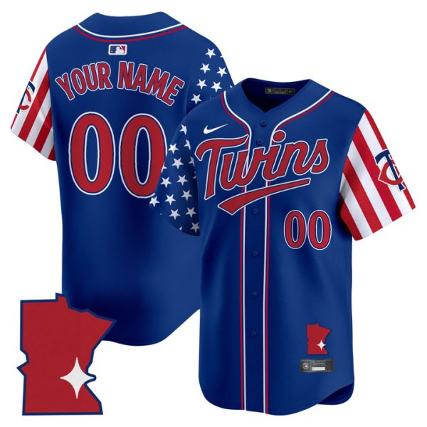 Minnesota Twins 2025 Independence Day Vapor Premier Limited Custom Jersey Stitched Royal