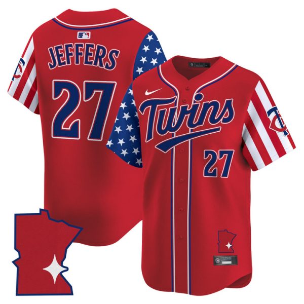 Minnesota Twins 2025 Independence Day Vapor Premier Limited Jersey Stitched Red Ryan Jeffers