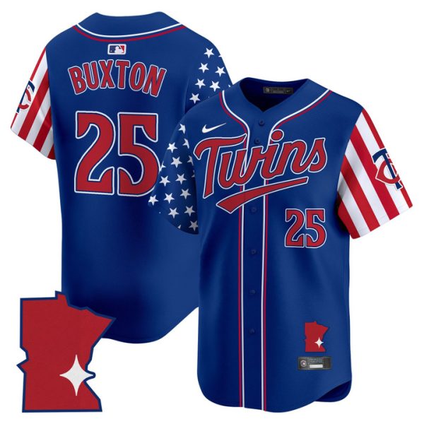Minnesota Twins 2025 Independence Day Vapor Premier Limited Jersey Stitched Royal Byron Buxton