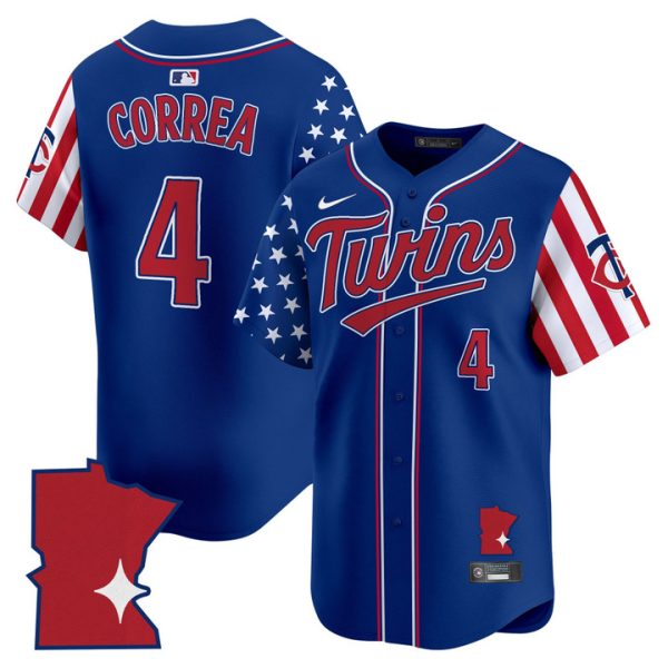 Minnesota Twins 2025 Independence Day Vapor Premier Limited Jersey Stitched Royal Carlos Correa