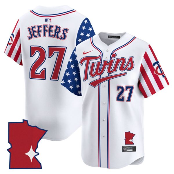 Minnesota Twins 2025 Independence Day Vapor Premier Limited Jersey Stitched White Ryan Jeffers