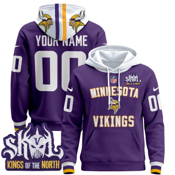 Minnesota Vikings 2024 Custom Pullover Stitched Hoodie - Purple