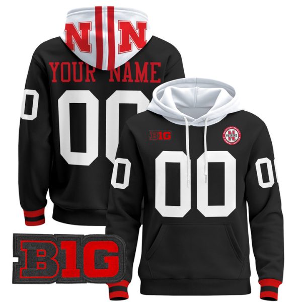 Nebraska Cornhuskers 2024 Custom Pullover Stitched Hoodie - Black