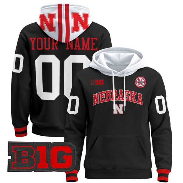 Nebraska Cornhuskers 2024 Custom Pullover Stitched Hoodie - Black
