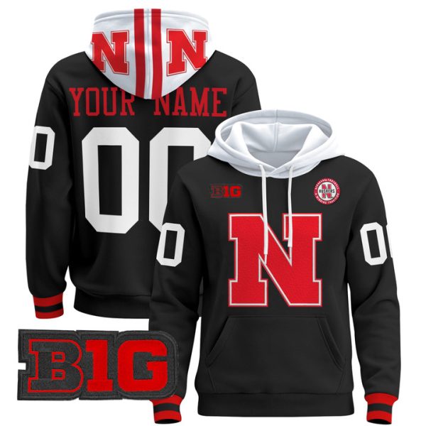 Nebraska Cornhuskers 2024 Custom Pullover Stitched Hoodie - Black