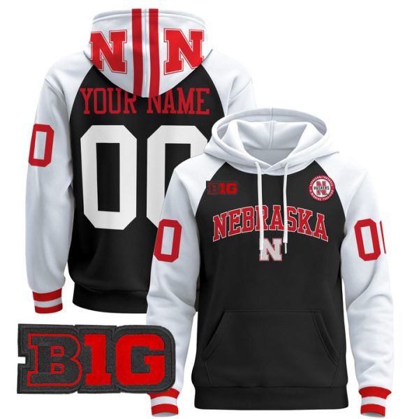 Nebraska Cornhuskers 2024 Custom Pullover Stitched Hoodie - Black Alternate