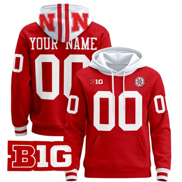Nebraska Cornhuskers 2024 Custom Pullover Stitched Hoodie - Scarlet