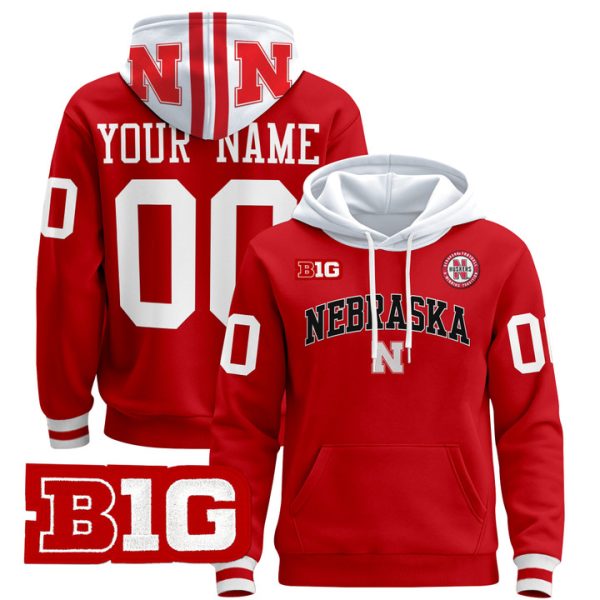 Nebraska Cornhuskers 2024 Custom Pullover Stitched Hoodie - Scarlet