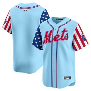 New York Mets 2025 Independence Day Vapor Premier Limited Jersey Stitched Blue Team