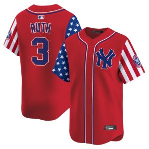 New York Yankees 2025 Independence Day Vapor Premier Limited Jersey Stitched Red Babe Ruth