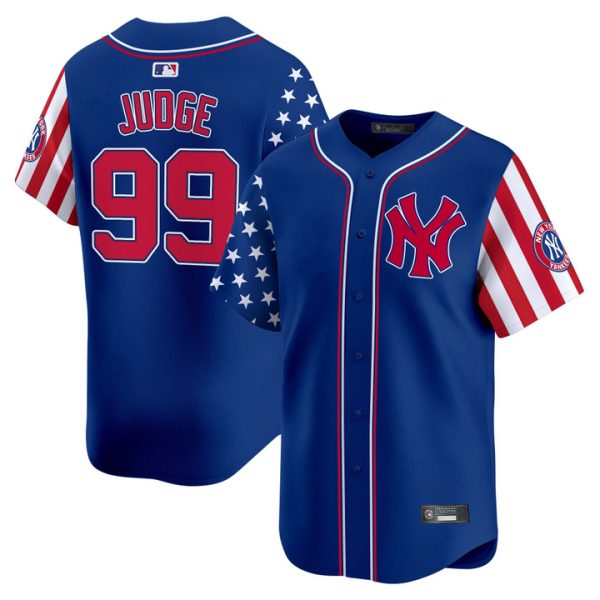 New York Yankees 2025 Independence Day Vapor Premier Limited Jersey Stitched Royal Aaron Judge