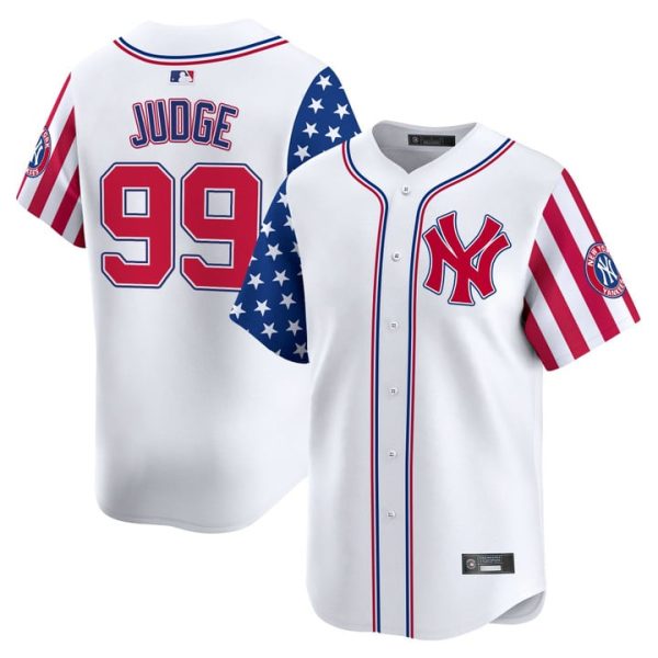 New York Yankees 2025 Independence Day Vapor Premier Limited Jersey Stitched White Aaron Judge