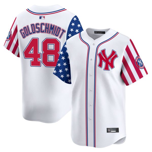 New York Yankees 2025 Independence Day Vapor Premier Limited Jersey Stitched White Paul Goldschmidt