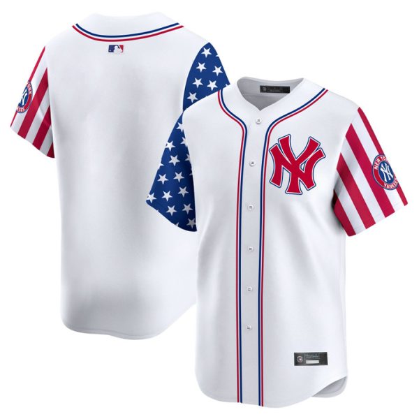 New York Yankees 2025 Independence Day Vapor Premier Limited Jersey Stitched White Team