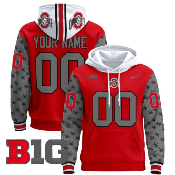 Ohio State Buckeyes 2024 Custom Pullover Stitched Hoodie - Red