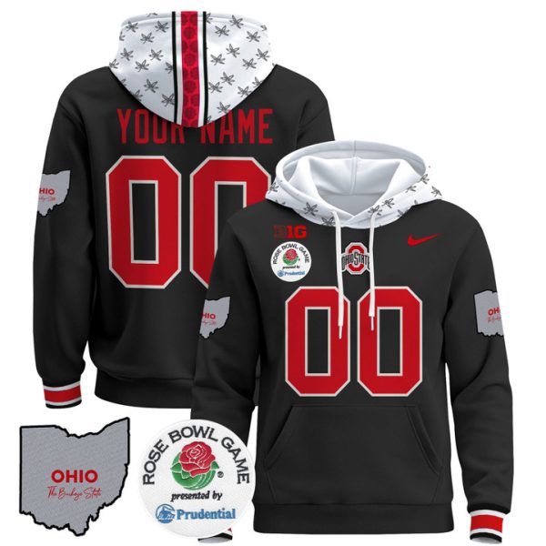 Ohio State Buckeyes Rose Bowl Custom Pullover Stitched Hoodie - Black