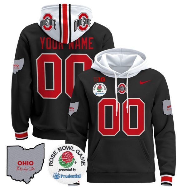 Ohio State Buckeyes Rose Bowl Custom Pullover Stitched Hoodie - Black