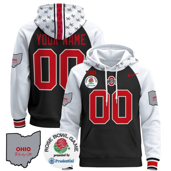 Ohio State Buckeyes Rose Bowl Custom Pullover Stitched Hoodie - Black Alternate