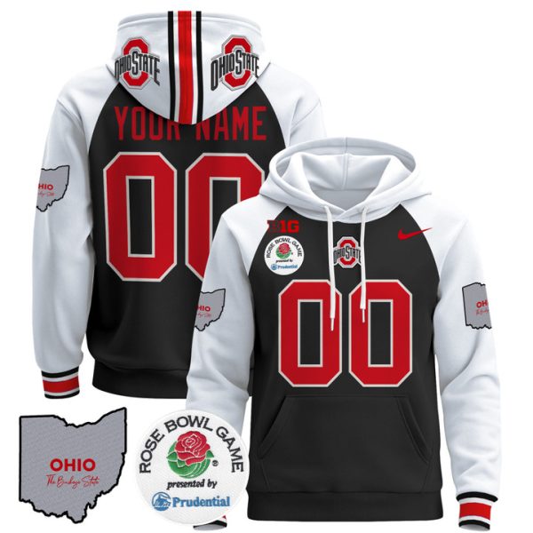 Ohio State Buckeyes Rose Bowl Custom Pullover Stitched Hoodie - Black Alternate