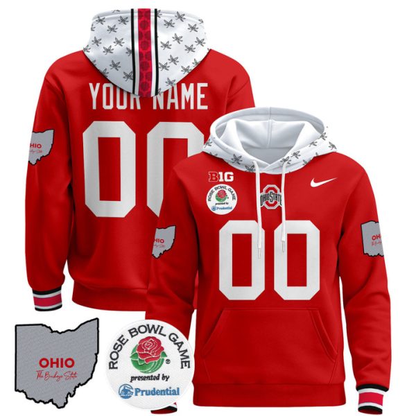 Ohio State Buckeyes Rose Bowl Custom Pullover Stitched Hoodie - Red