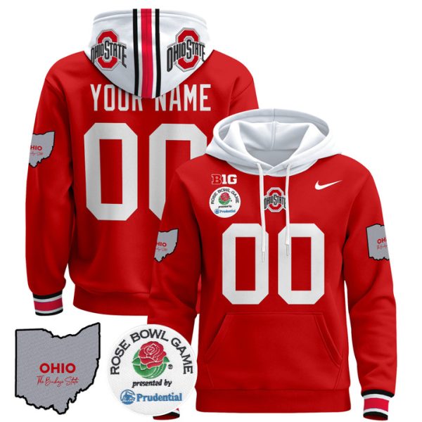Ohio State Buckeyes Rose Bowl Custom Pullover Stitched Hoodie - Red