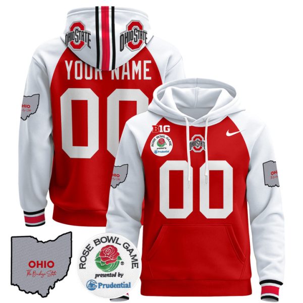 Ohio State Buckeyes Rose Bowl Custom Pullover Stitched Hoodie - Red Alternate