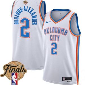 Oklahoma City Thunder #2 Shai Gilgeous-Alexander White 2025 Finals Association Edition Stitched Basketball Jersey