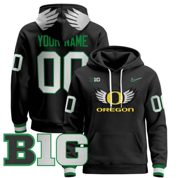 Oregon Ducks 2024 Custom Pullover Stitched Hoodie - Black