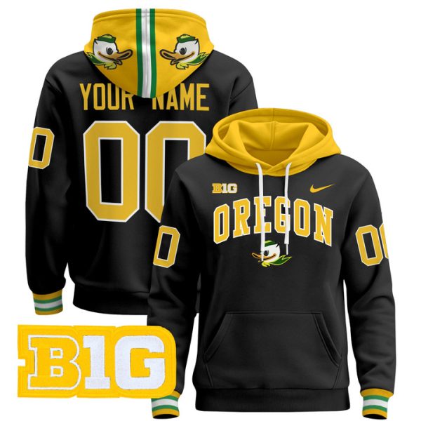 Oregon Ducks 2024 Custom Pullover Stitched Hoodie - Black