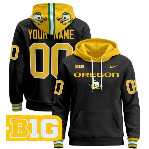 Oregon Ducks 2024 Custom Pullover Stitched Hoodie - Black
