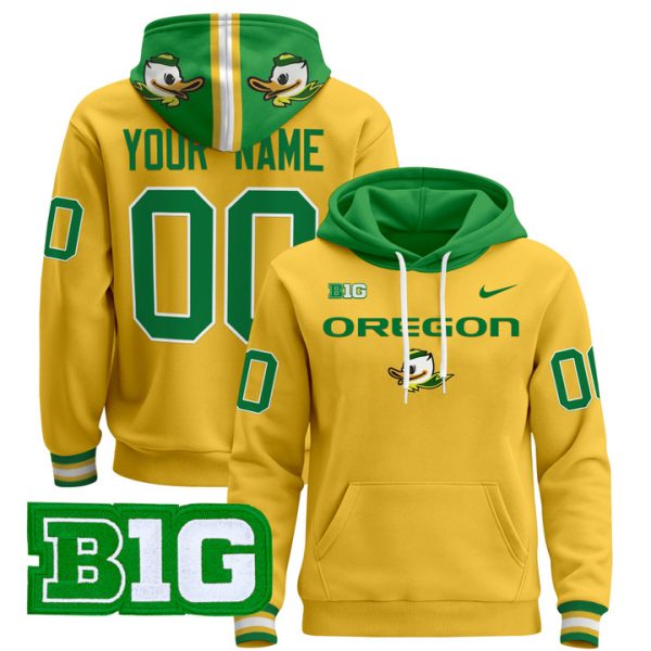 Oregon Ducks 2024 Custom Pullover Stitched Hoodie - Gold