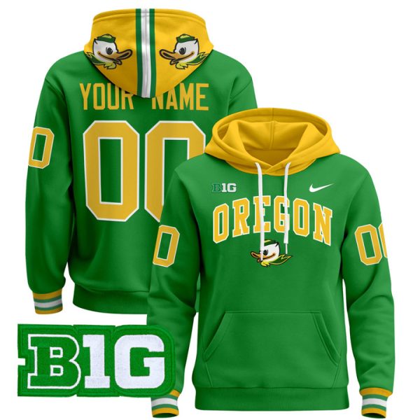 Oregon Ducks 2024 Custom Pullover Stitched Hoodie - Green