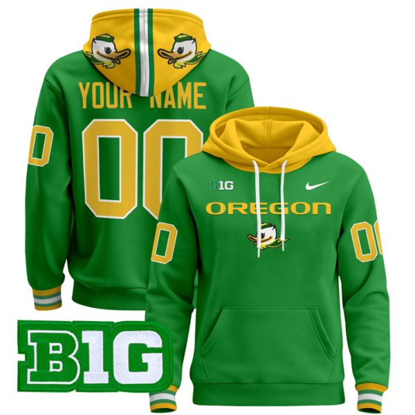 Oregon Ducks 2024 Custom Pullover Stitched Hoodie - Green